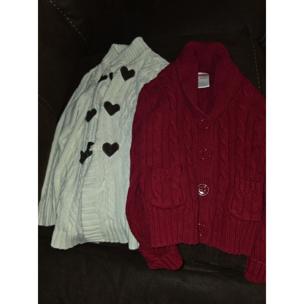 Gymboree alpine sweetie lot of 2 sweaters white red size 3 4